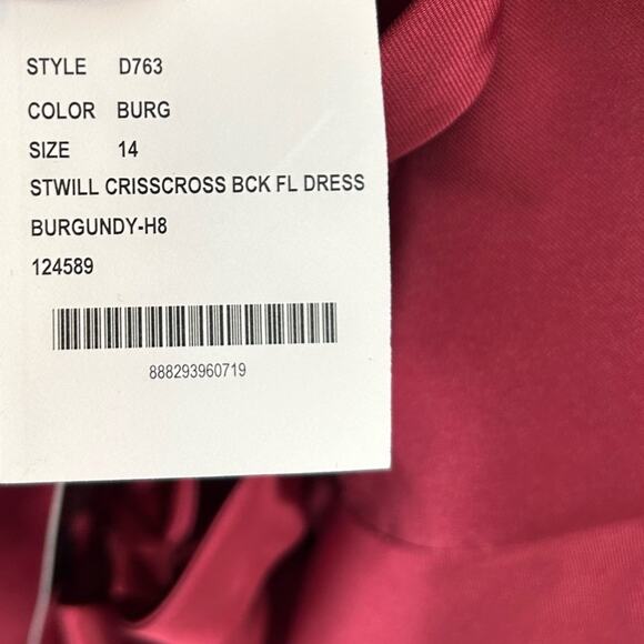 ALFRED SUNG Halter Lace-Up Back Satin Twill Gown In Burgundy - Picture 10 of 11